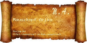 Mauszkopf Arika névjegykártya